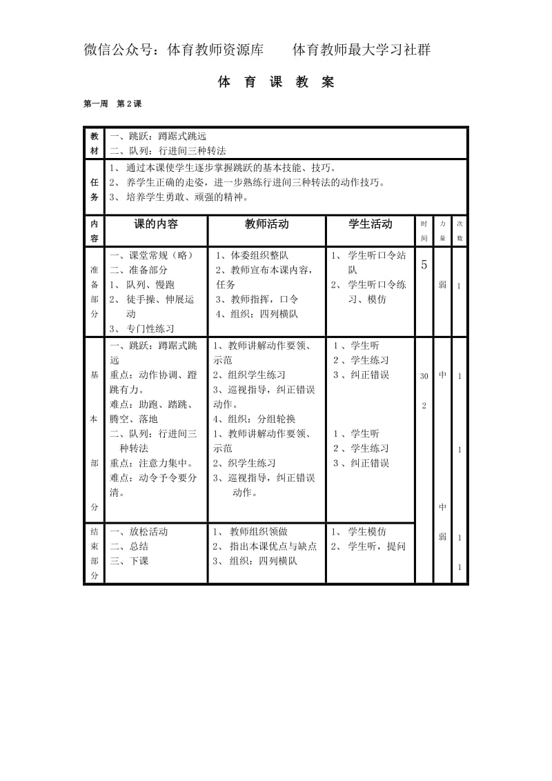 小学五年级体育教案(全集精编版).doc_第2页