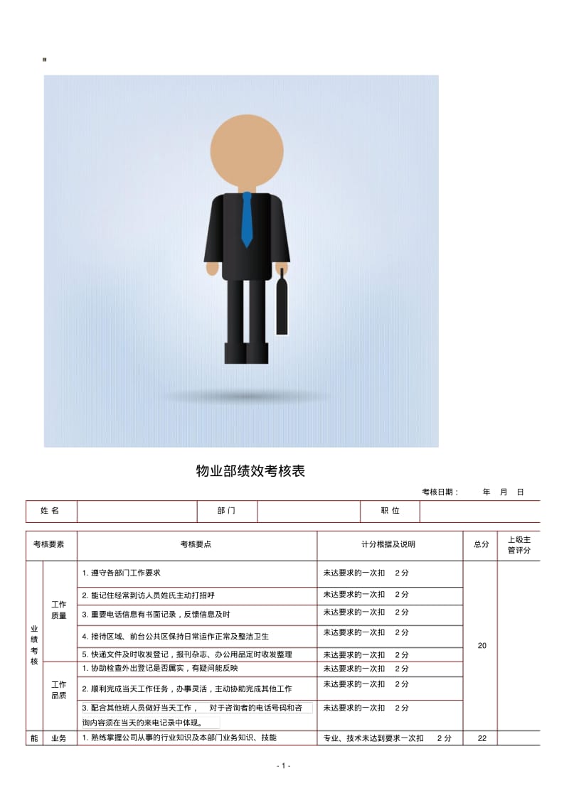 物业部绩效考核表.pdf_第1页