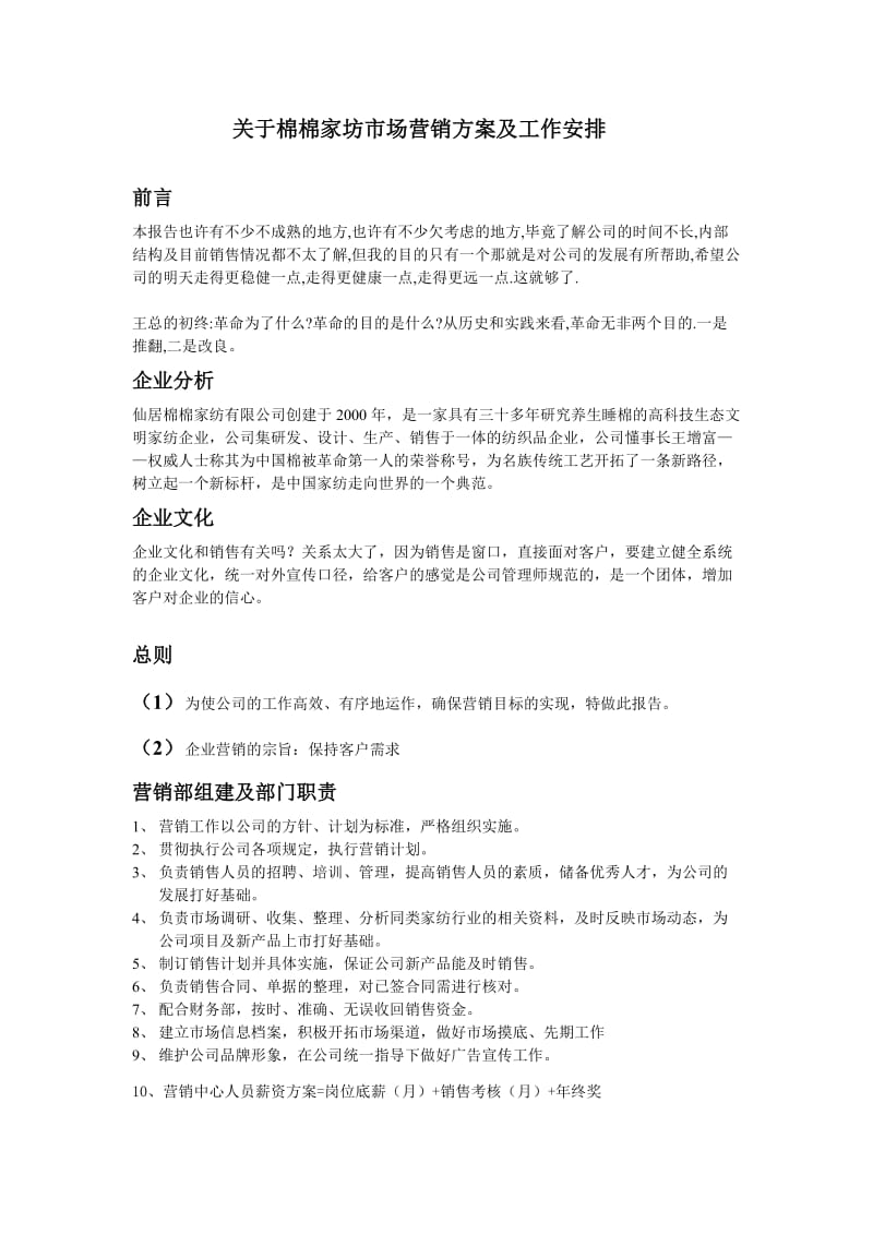 家纺销售总监工作计划书.doc_第1页