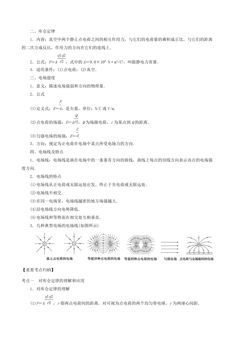 2020年高考物理一轮复习专题07静电臣点归纳.docx_第2页