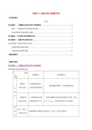 2020年高考物理一轮复习热点题型归纳与变式演练专题14功能关系与能量守恒含解析.doc