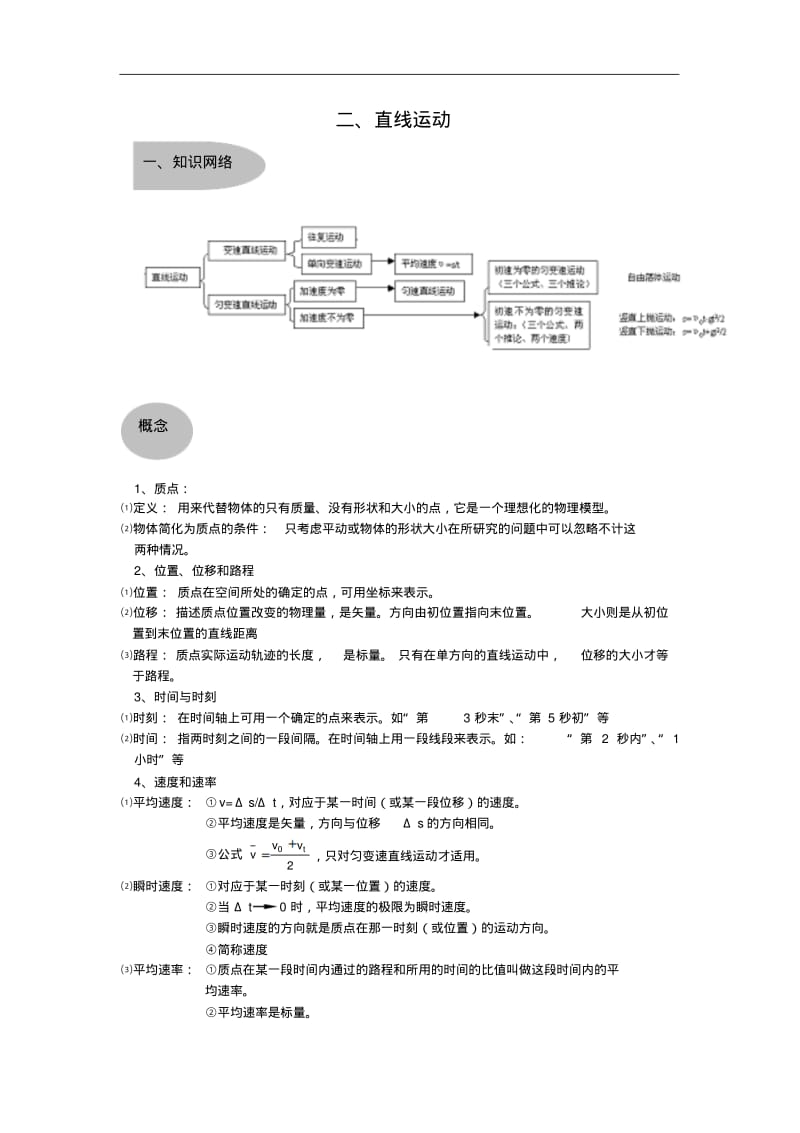 高中物理公式大全(全集)二、直线运动.pdf_第1页