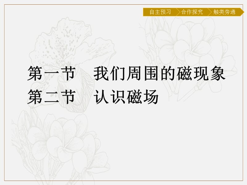 2019-2020学年物理高中粤教版选修3-1课件：第3章 第1节　我们周围的磁现象 第2节　认识磁 (数理化网).pptx_第1页