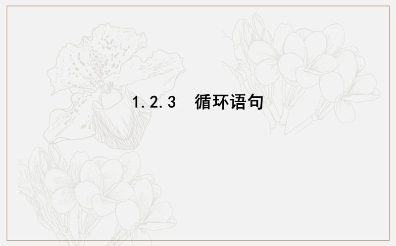 2020版人教A版高中数学必修三导练课件：1.2.3　循环语句 (数理化网).ppt_第1页