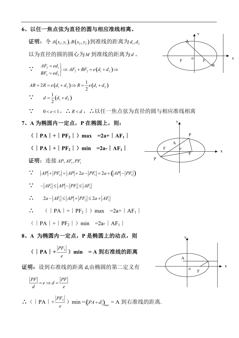 【2020届】高考数学圆锥曲线专题复习：圆锥曲线几何性质精华.doc_第3页