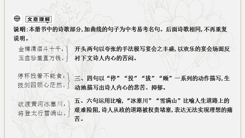 2019年中考语文总复习第一部分教材基础自测九上古诗文行路难其一课件新人教版2.ppt_第2页