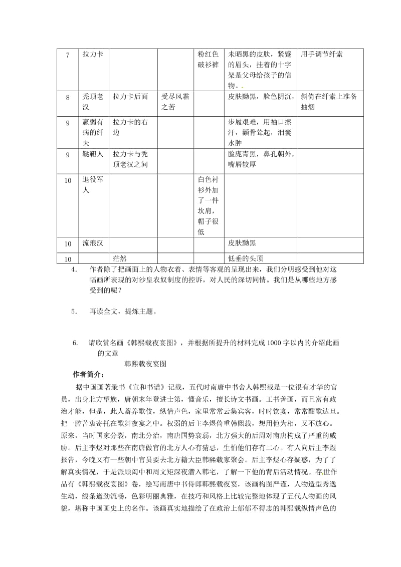 九年级语文上册第四单元16油画伏尔加纤夫学案鄂教.doc_第3页