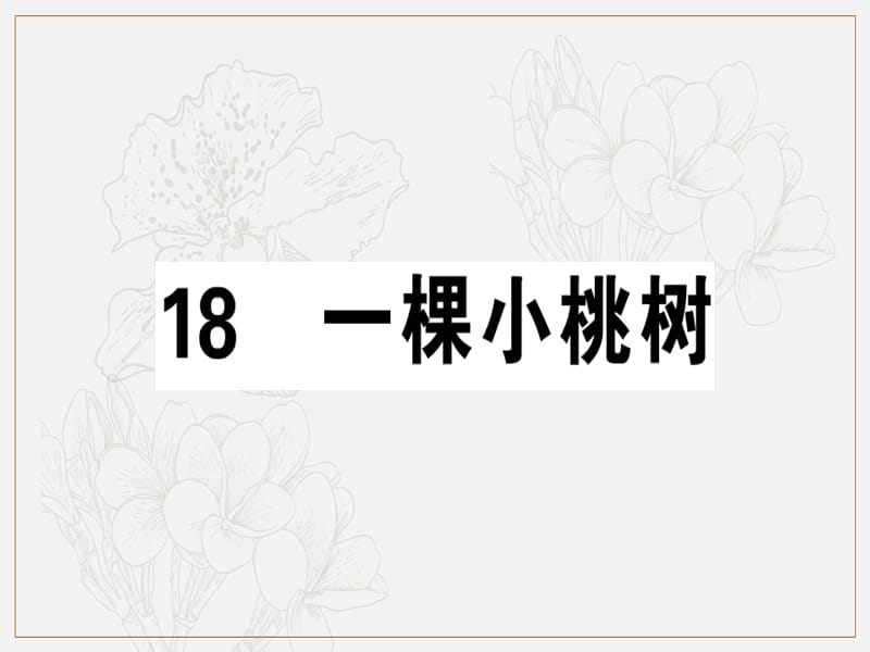 安徽专版2019春七年级语文下册第五单元18一棵小桃树习题课件新人教版.ppt_第1页