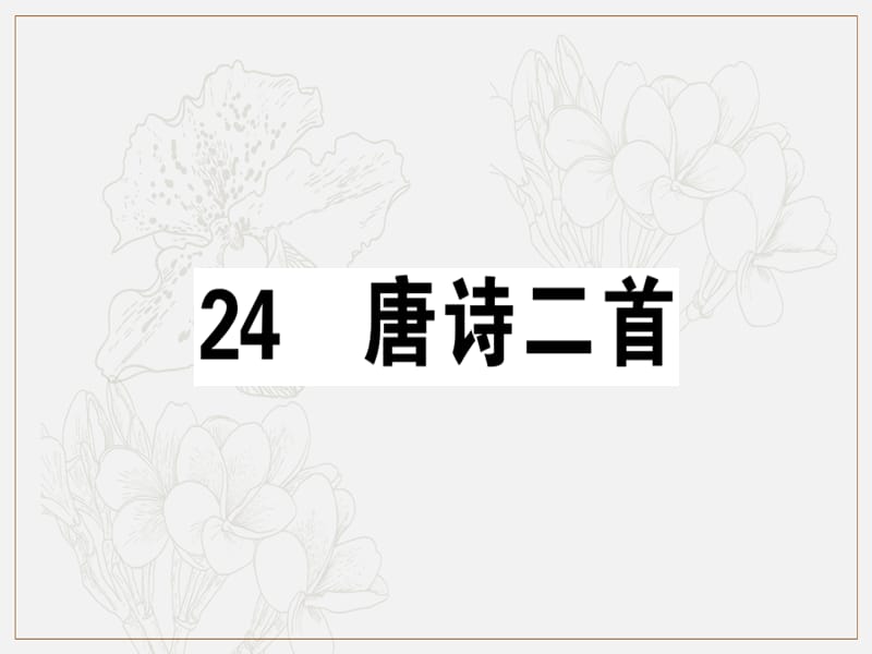 广东专版2019春八年级语文下册第六单元24唐诗二首习题课件新人教版.ppt_第1页