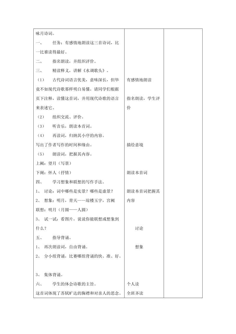 [最新]苏教版七年级语文上册《第三单元+第十三节+中秋咏月诗词三首1》教案.doc_第2页