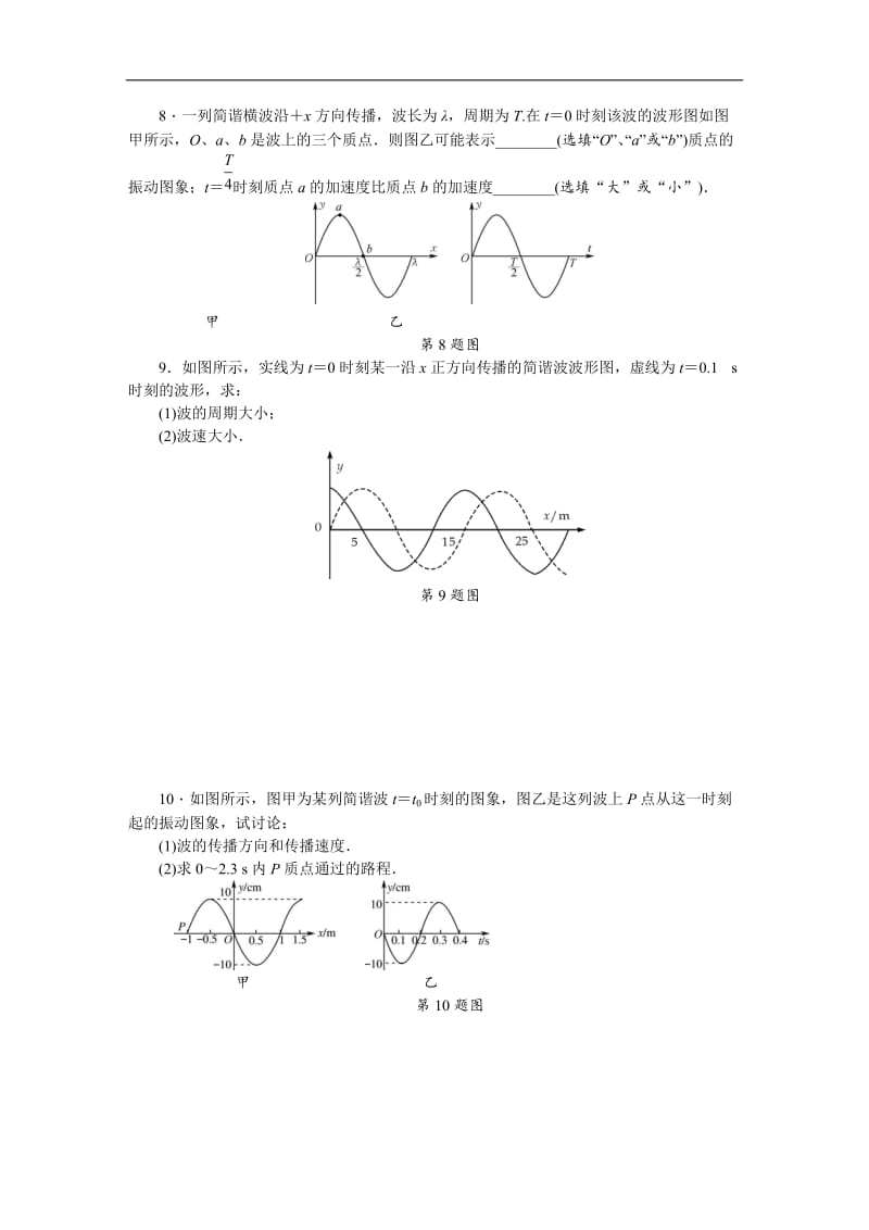 2019年高考物理江苏专版总复习课时作业： 五十四 机械波的描述 含解析.doc_第3页