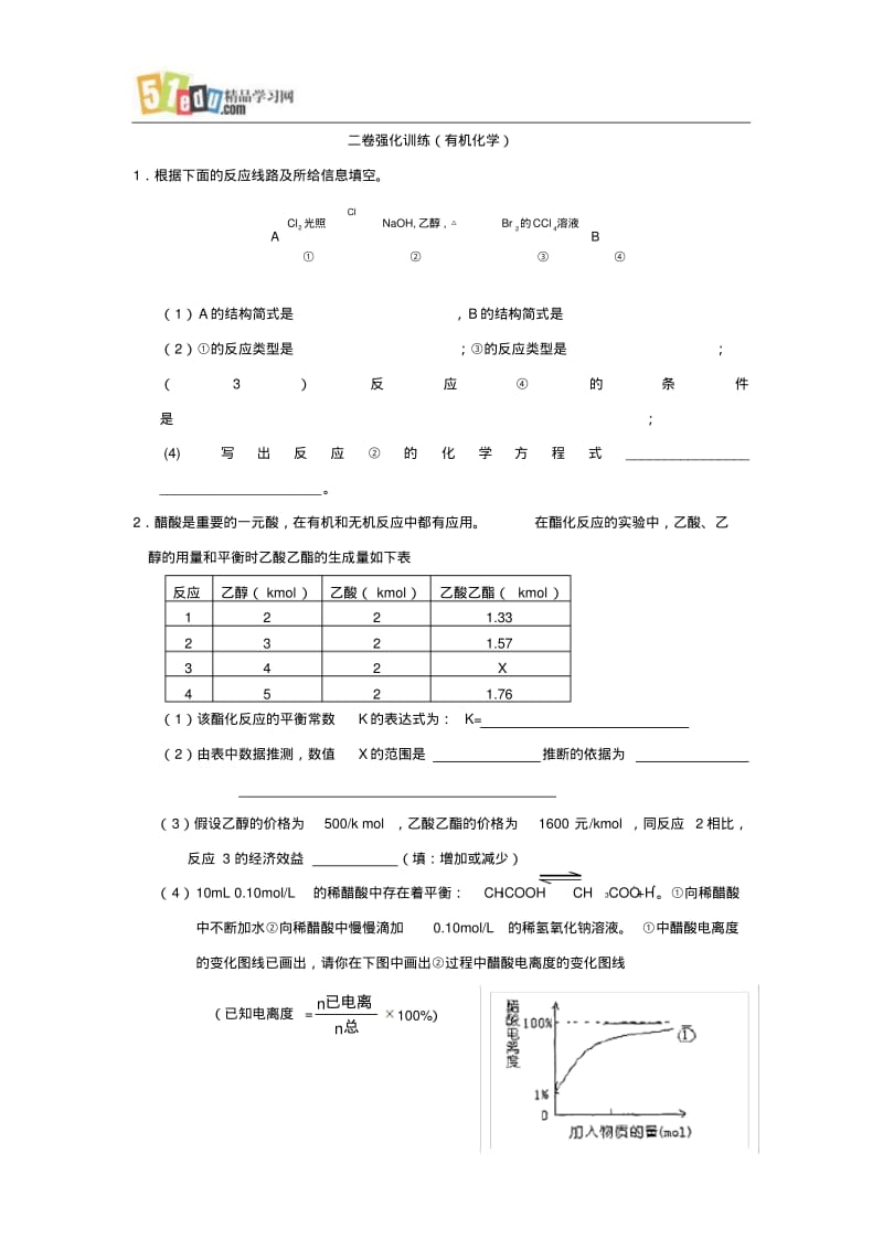 高三有机化学强化训练及答案.pdf_第1页