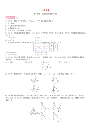 安徽省中考数学总复习 第一轮 考点系统复习 第三单元 函数 第12讲 二次函数 第1课时 二次函数的图象和性质试题.doc