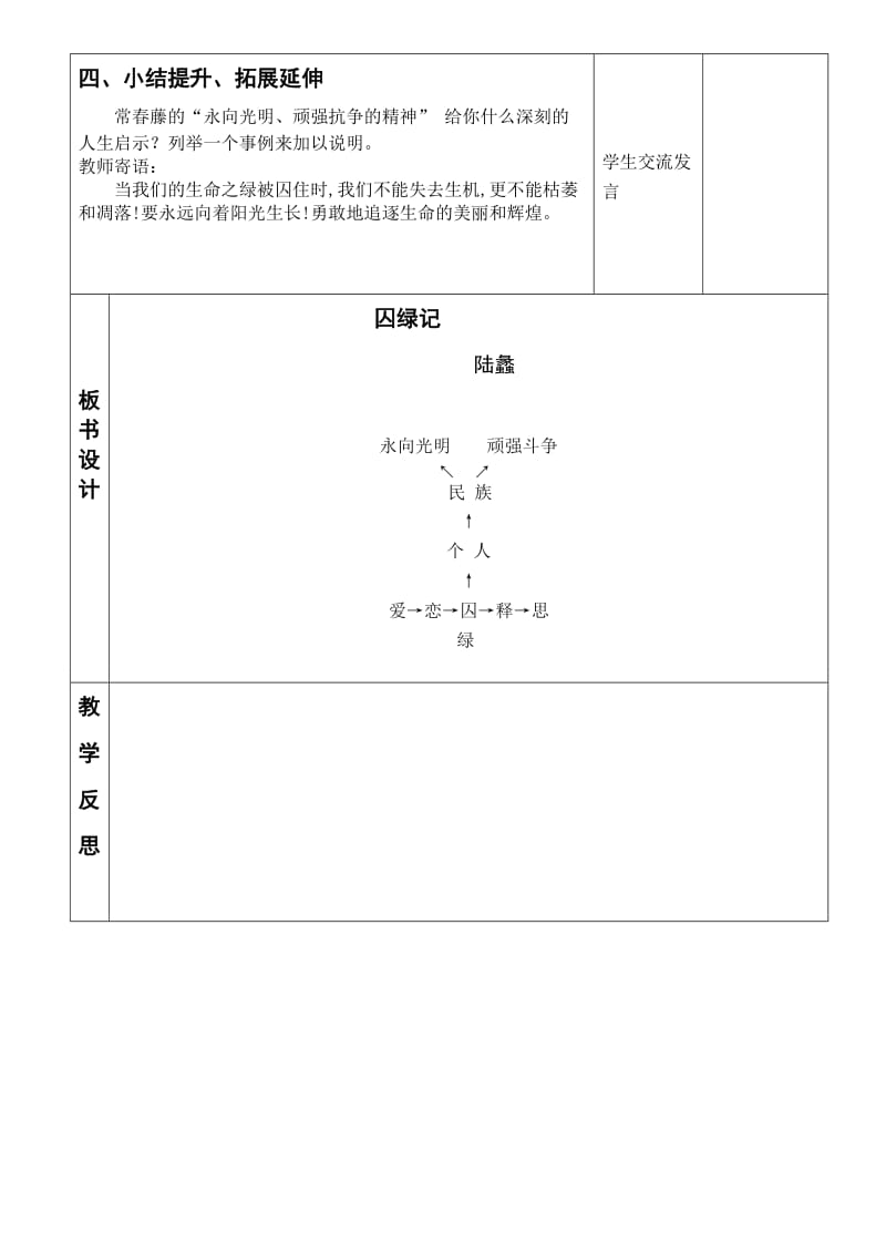 最新 苏教版语文九年级上册第24课《囚绿记》公开课教案.doc_第3页