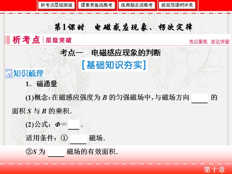 2019届高三人教版物理一轮复习课件：第十章 第1节 电磁感应现象、楞次定律 .ppt_第3页