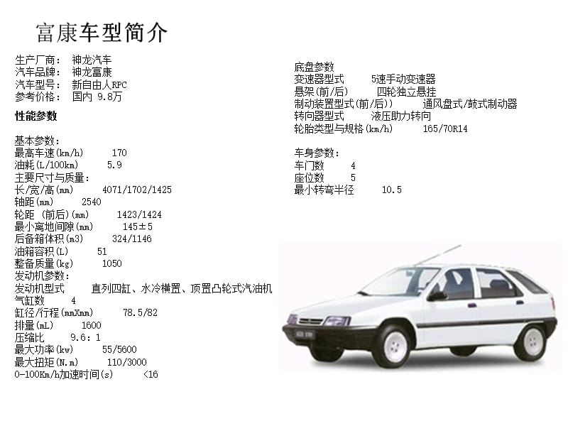 神龙富康、爱丽舍主要竞品车型分析.ppt_第3页