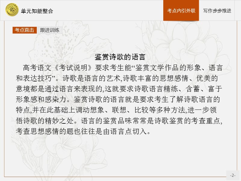 2019-2020学年语文（语文版必修4）课件：第二单元　诗言志 单元知能整合 .pptx_第2页