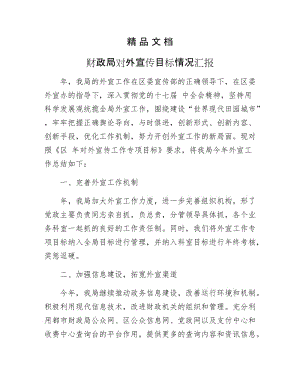 《财政局对外宣传目标情况汇报》.docx