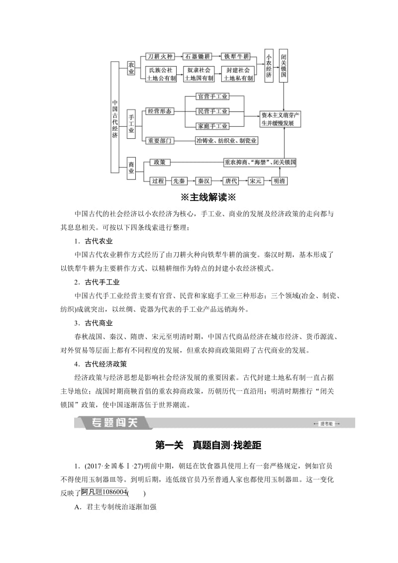 [最新]大高考总复习历史（专题版）：专题2 古代中国的农耕文明 含解析.doc_第2页