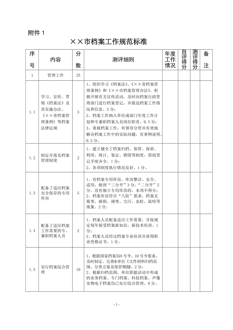 档案工作规范标准.doc_第1页