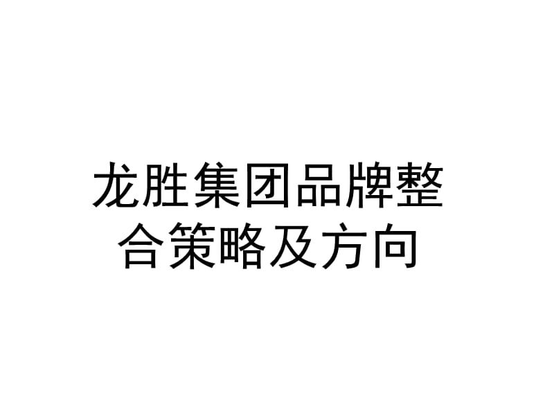 龙胜集团品牌整合策略及方向.ppt_第1页