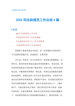 20XX司法助理员工作总结4篇.doc