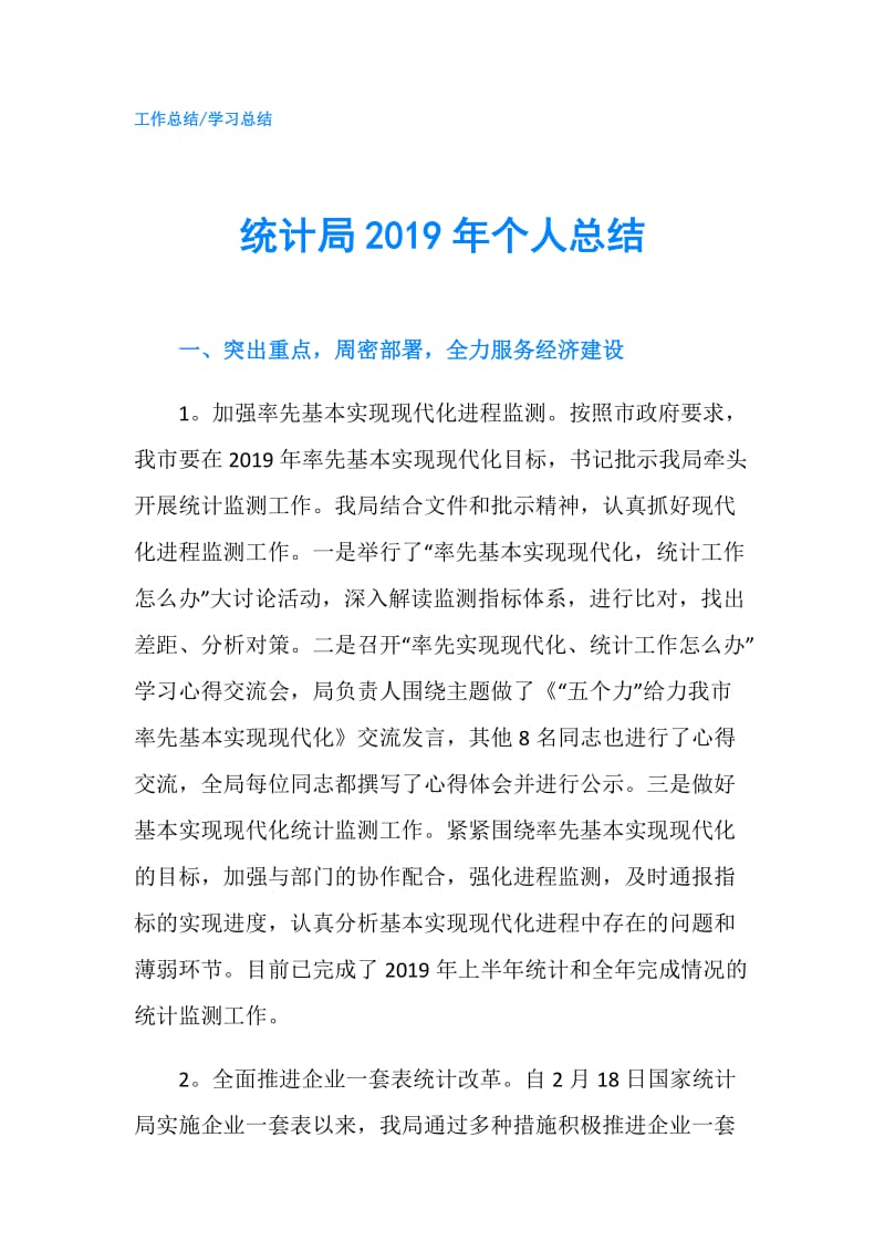 统计局2019年个人总结.doc_第1页