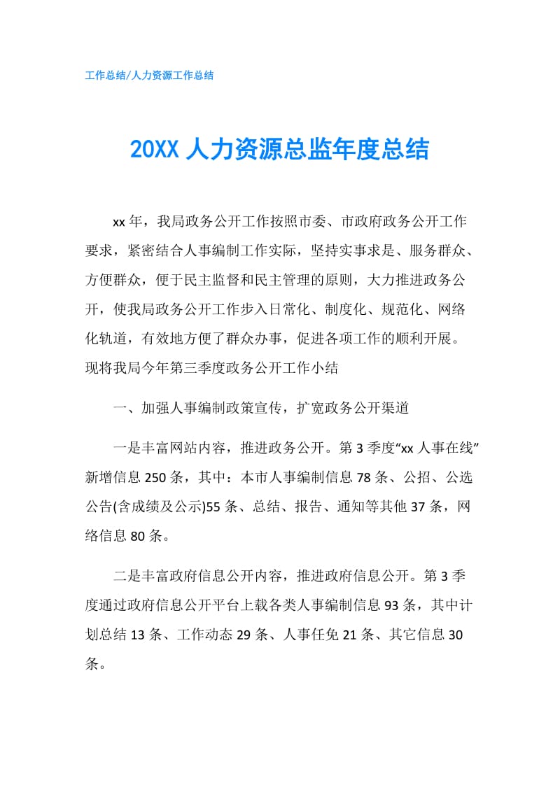 20XX人力资源总监年度总结.doc_第1页