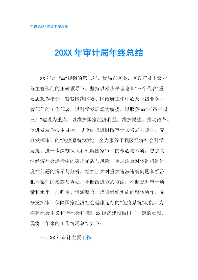 20XX年审计局年终总结.doc_第1页