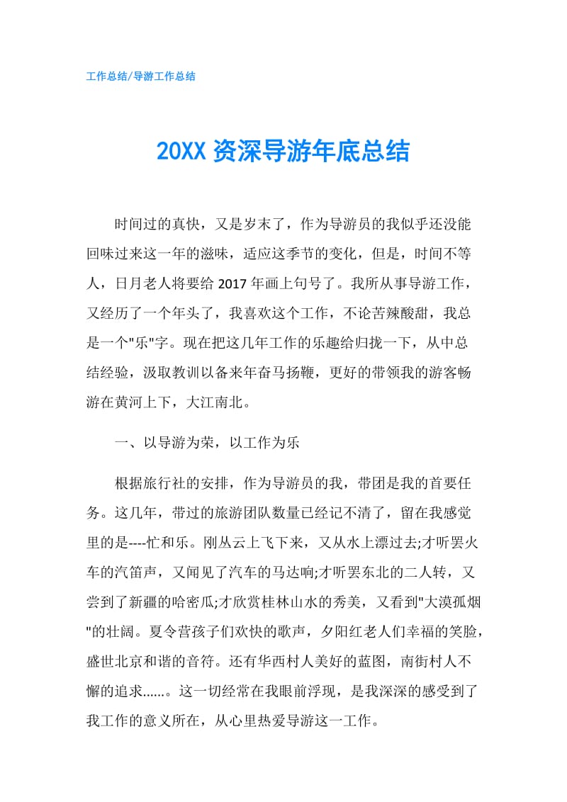 20XX资深导游年底总结.doc_第1页