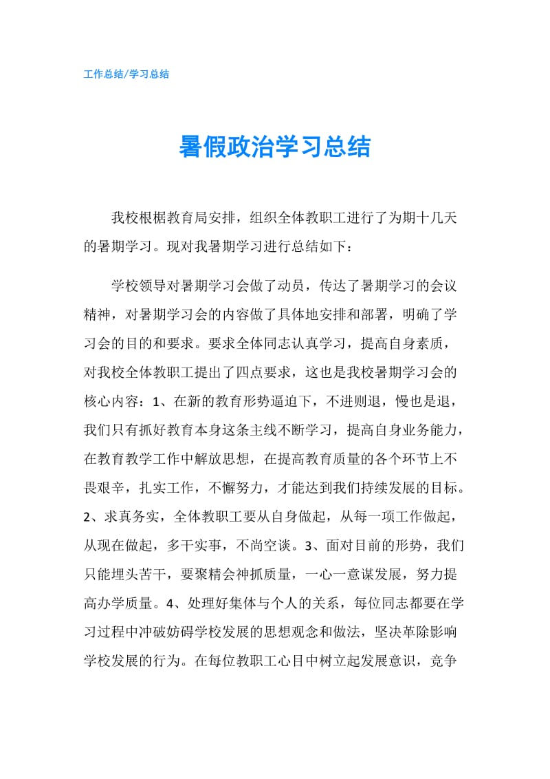 暑假政治学习总结.doc_第1页