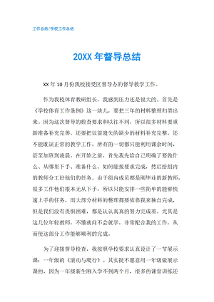 20XX年督导总结.doc