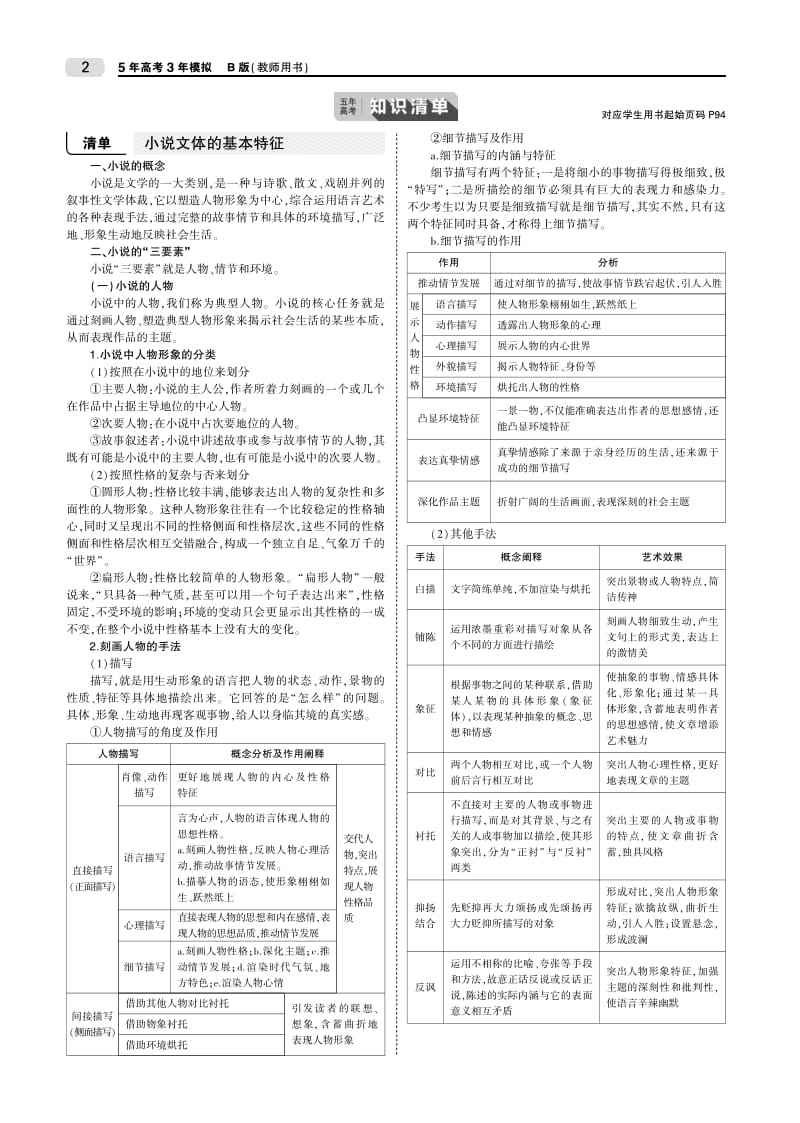 2020版高考语文（课标Ⅱ）一轮教师用书（PDF）：专题四 文学类文本阅读·小说 .pdf_第2页