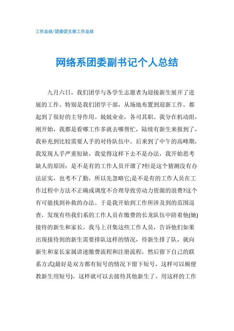 网络系团委副书记个人总结.doc_第1页