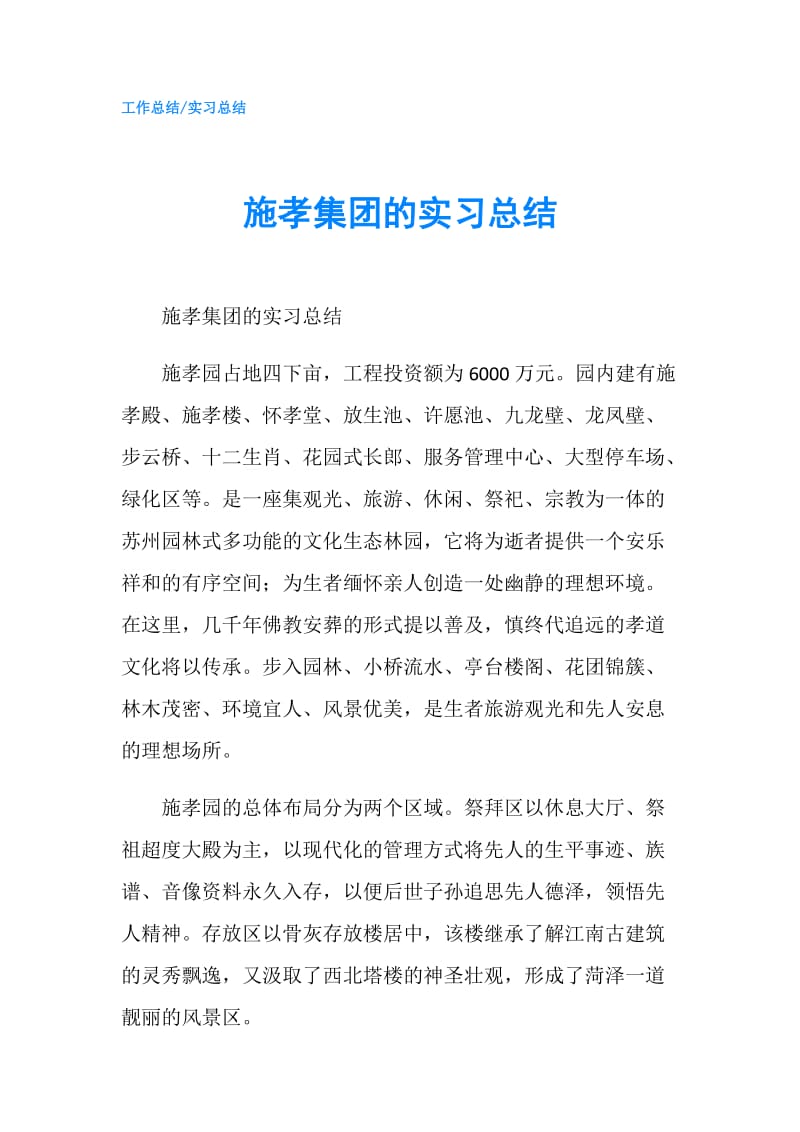 施孝集团的实习总结.doc_第1页