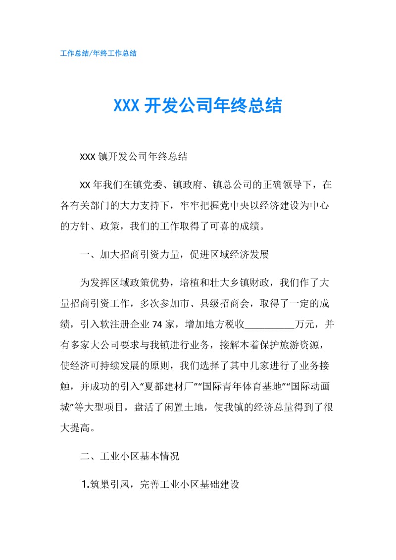 XXX开发公司年终总结.doc_第1页