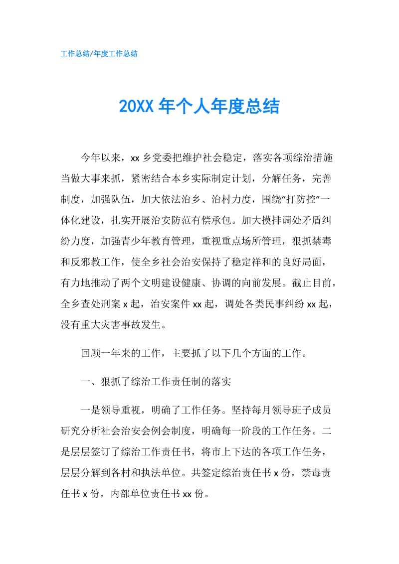 20XX年个人年度总结.doc_第1页