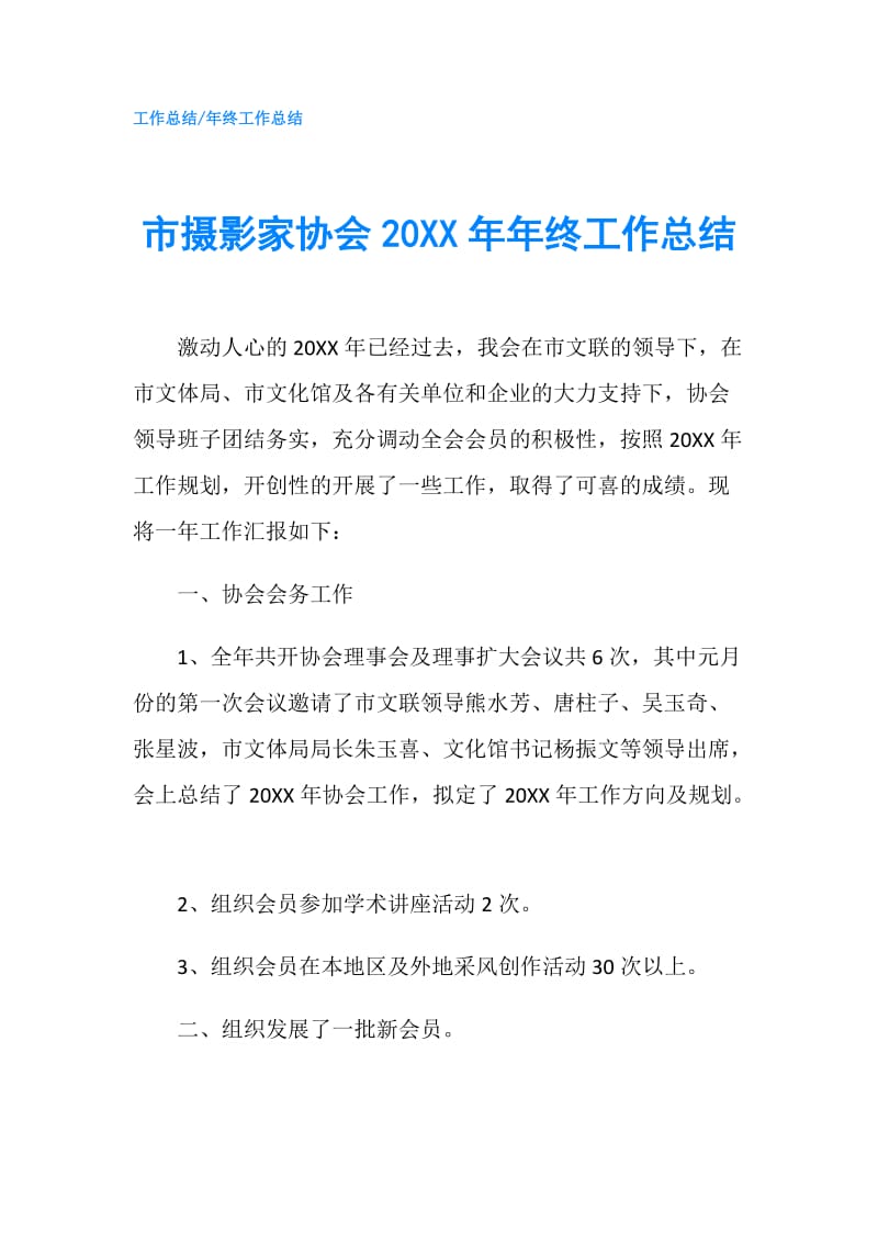 市摄影家协会20XX年年终工作总结.doc_第1页