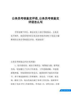 公务员考核鉴定评语_公务员考核鉴定评语怎么写.docx