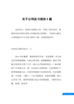 关于公司实习报告5篇.docx