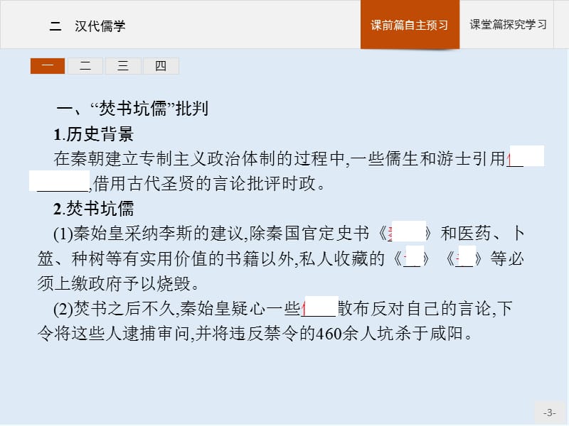 2019-2020学年历史人民版必修3课件：专题一　二　汉代儒学 .pptx_第3页