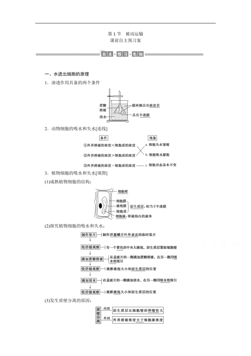 2019-2020学年（新教材）生物人教版必修1学案：4.1 被动运输 Word版含解析.pdf_第1页