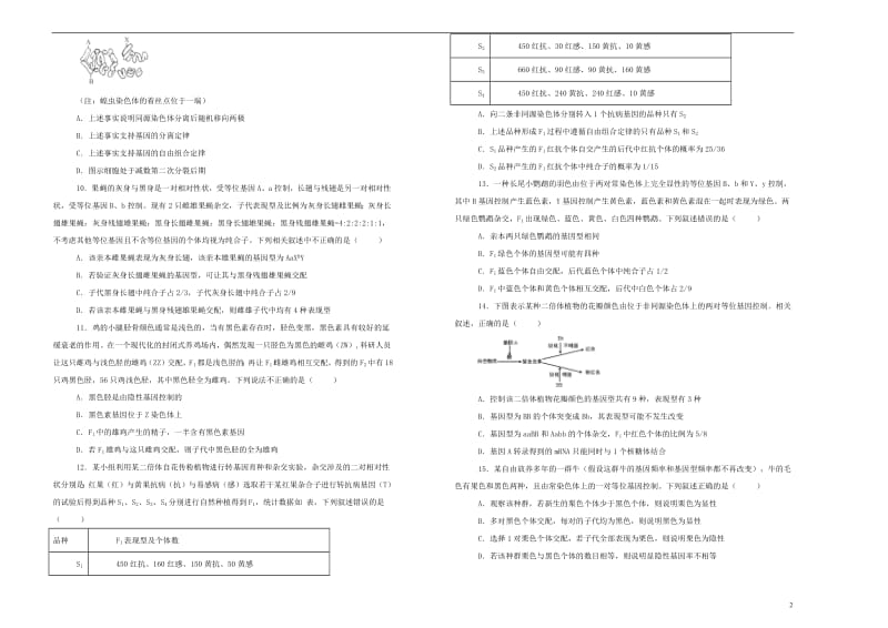 备战2020年高考生物一轮复习单元训练金卷第五单元遗传的基本规律B卷含解析2.pdf_第2页