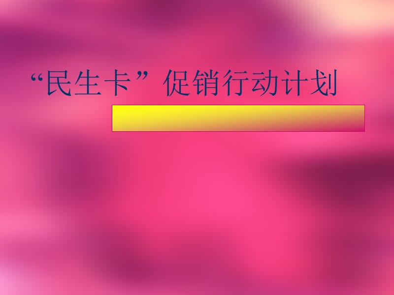 民生卡促销行动计划.ppt_第1页