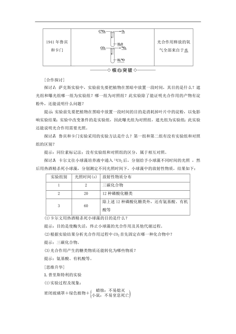 2019-2020学年高中生物第3单元第2章第3节光能的捕获和利用教案中图版必修1.pdf_第2页