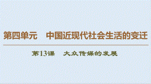 2019-2020学年高中历史新同步北师大版必修2课件：第4单元　第13课　大众传媒的发展 .pdf