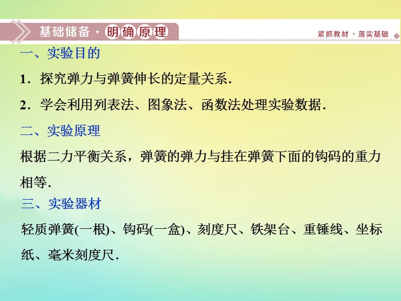 （京津鲁琼版）2020版高考物理总复习课件：第二章实验二探究弹簧伸长与弹力的关系课件.ppt_第2页