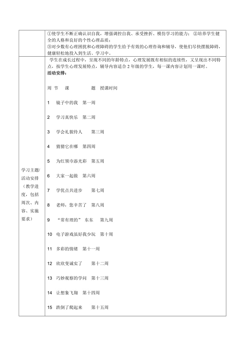 二年级上册心理课《课程纲要》分享教案.doc_第3页