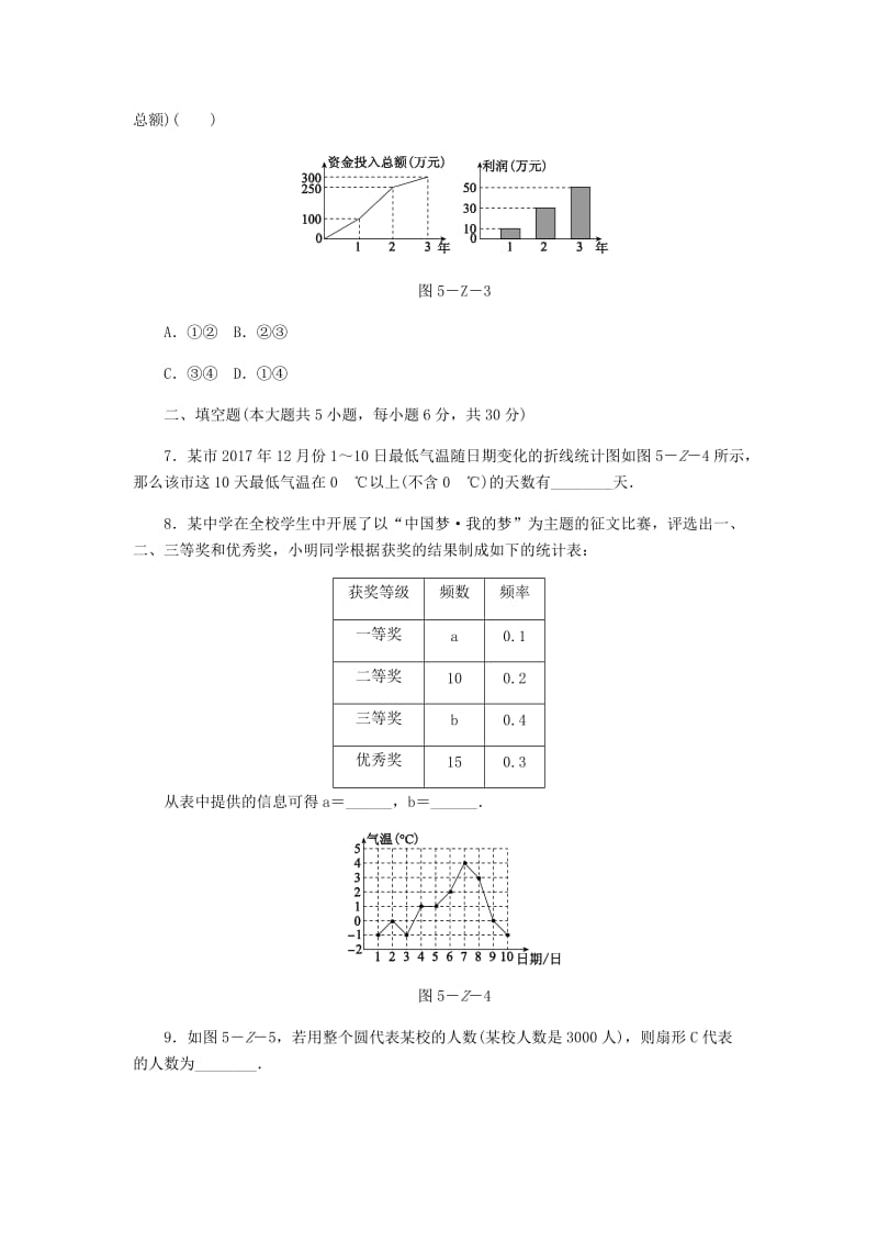 最新 八年级数学上册第15章数据的收集与表示自我综合评价新版华东师大版.doc_第3页