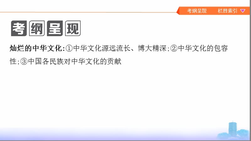 2020版高考政治（江苏专用版）新攻略总复习课件：必修3 第三单元 第六课时 我们的中华文化 .pptx_第3页